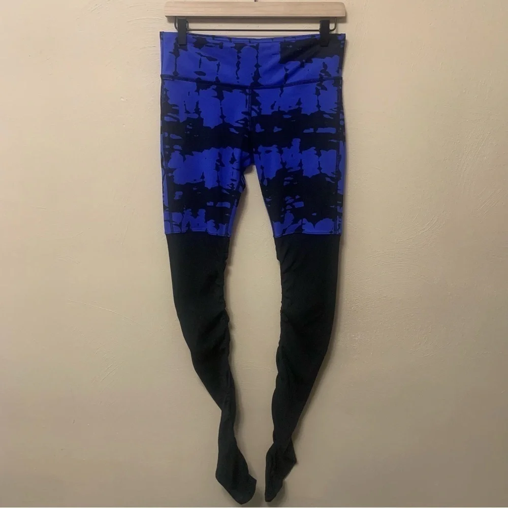 ALO Yoga Goddess Ribbed Legging Blue Black Tie Dye Size Small
